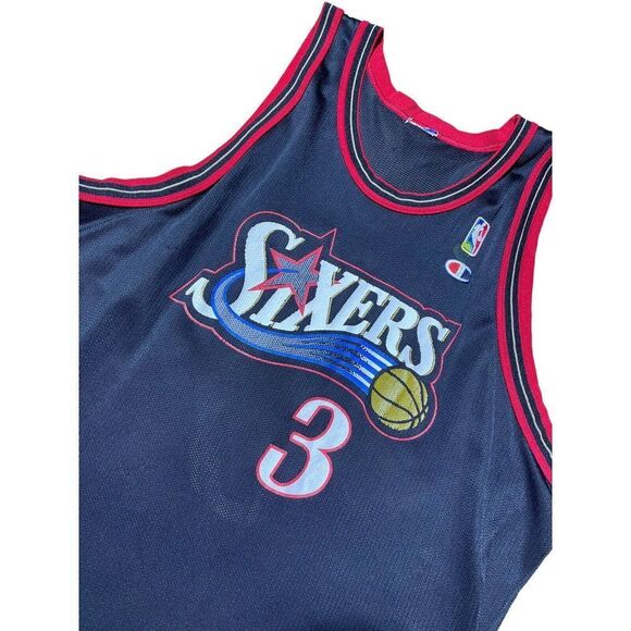 Philadelphia Sixers 76ers Allen Iverson Champion Basketball Jersey - Picture 2 of 3
